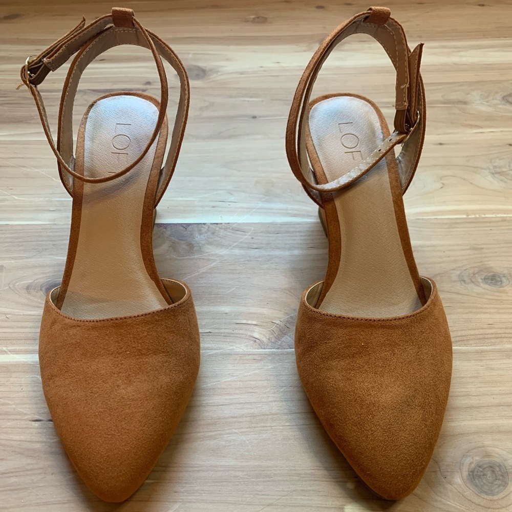 LOFT-Suede Ankle Strap Wedge